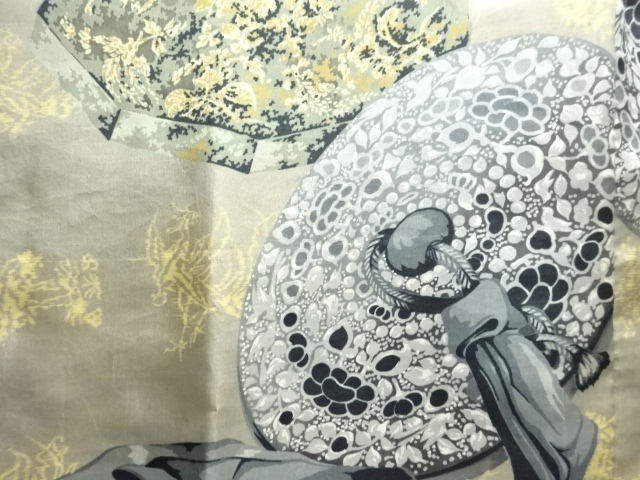  アンティーク　鏡裏模様男物長襦袢